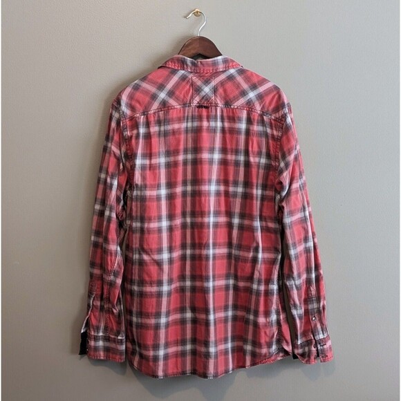 Guess Size XL Mens Lightweight Shirt Button Up Red Plaid Logan Extra Large LS - Picture 4 of 4